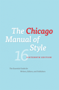 The Chicago Manual of Style, 16th edition, cover