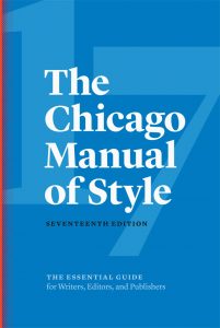 Cover of the Chicago Manual of Style, 17th edition