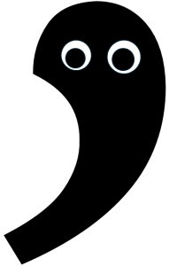 A comma with eyes