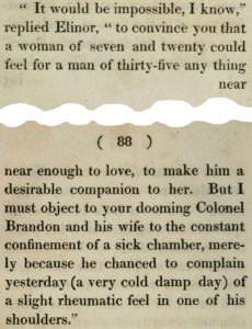 Sense and Sensibility, snippet from pages 87 and 88 in the first edition