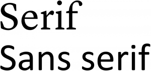 Serif, Sans serif