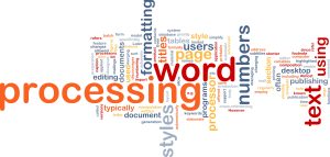 Word processing word cloud