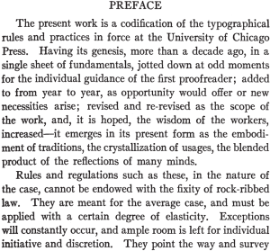 The first several lines from the preface to the 1906 first edition of Chicago.