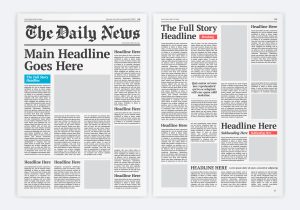 Mockup of a fictional front page spread for "The Daily News"