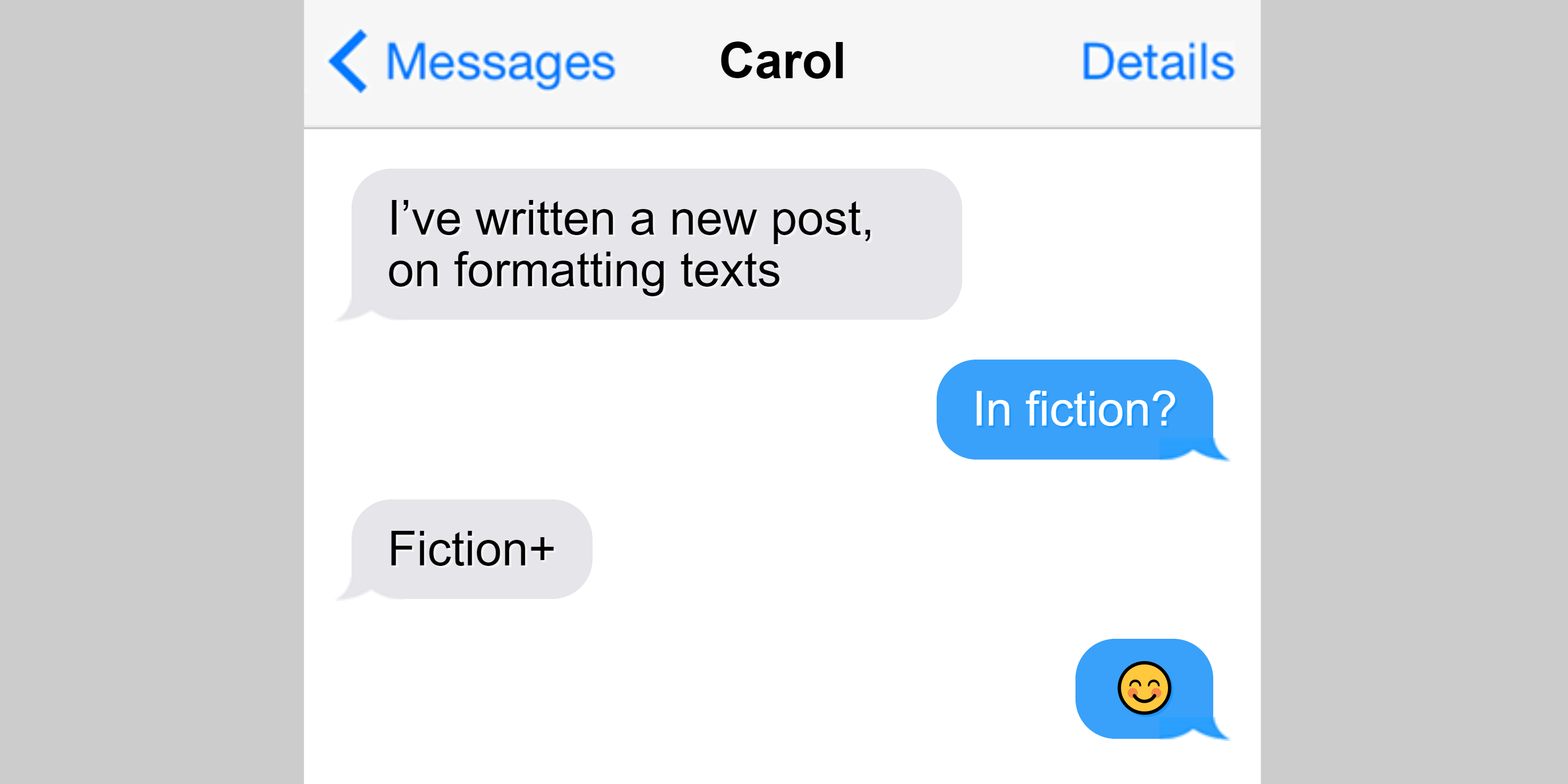 Formatting Text Messages in Fiction - CMOS Shop Talk